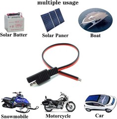 Durable 2 Pcs SAE Extension Cable 18AWG – Perfect for Solar Battery and More