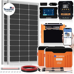 ECO WORTHY 12V 200W Solar Panel Kit with Battery and Inverter for RV off Grid:2P