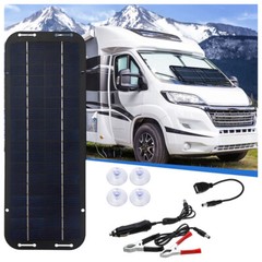 30W Solar Panel 12V Trickle Charger Battery Charger Kit Black For Boat Car RVs