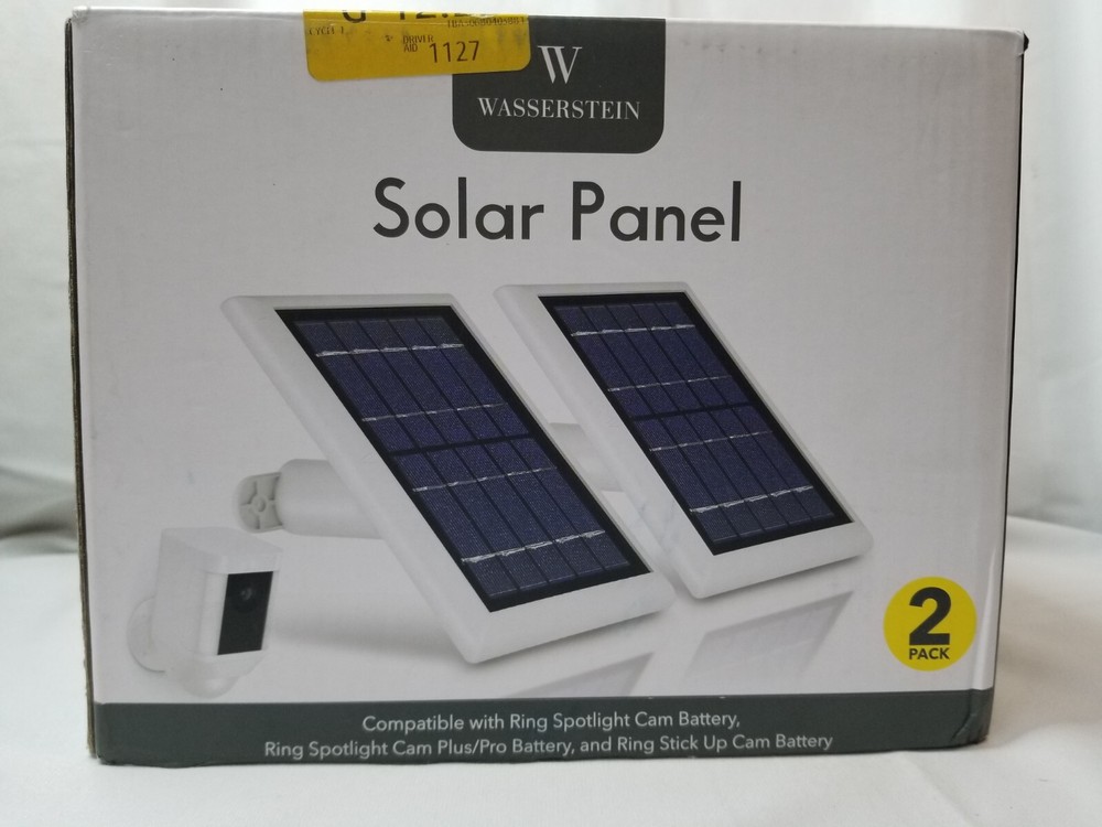Wasserstein Solar Panel 2-Pak Black Ring Spotlight Cam Battery,Plus/Pro Stick Up