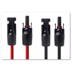50ft Black + 50ft Red 10AWG Solar Panel Extension Cable Flexible Wire Connectors