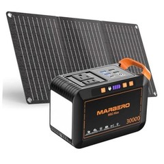 111Wh Solar Generator with Panels Included Solar Panel Kit 30W | Red Black
