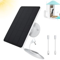 Solar Panel Replacement for Bird Feeder Camera – 4W 5V with 9.8ft Cable, DC 3.5