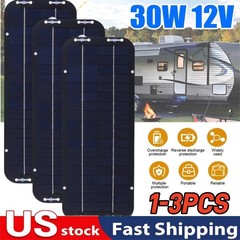 30W Solar Panel 12V Trickle Charger Battery Charger Kit Maintainer Boat Car RV