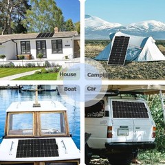 150W Flexible Portable Solar Panel 23.5% RV Rooftop Cabin Car Boat Home Camping