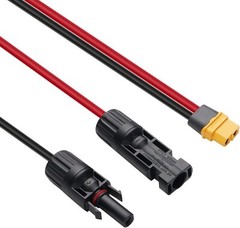 Solar to XT60 Charge Extension Cable with Solar Connectors Caps 1.5M Heavy-Duty
