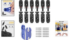 Reliable 12 PCS Solar Connectors with Spanners for Outdoor Installations – 10AWG