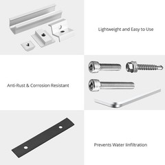Solar Panel Mounting Brackets, Included 10 X 4.72 in Rails + 4 End Clamps + 6 Ce