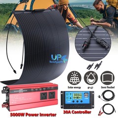200W 100W Mono Solar Panel Kit Solar Charger 5000W Power Inverter for RV Camping