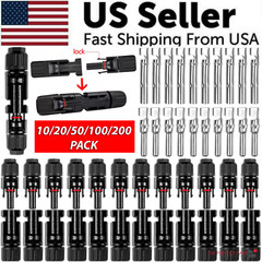 10/20/50/100/200 Pairs Solar Cable Connectors Male Female Waterproof MC4 Kit