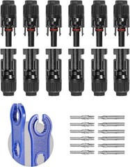 Waterproof 6 Pairs Male Female Wire Cable Connector Set Solar Panel