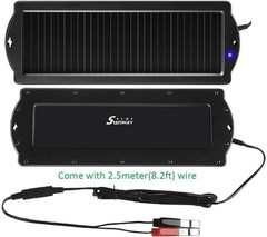 Versatile 12V Solar Car Battery Maintainer with Cigarette Lighter Plug/Camp