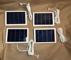 4X Ring Solar Panel for Ring Spotlight Cam Battery/Stick Up Cam Battery – White