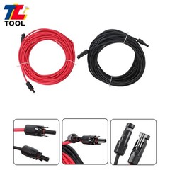Red + Black 20M 4mm² Solar Panel Wire Weatherproof Cable With M4 Connector