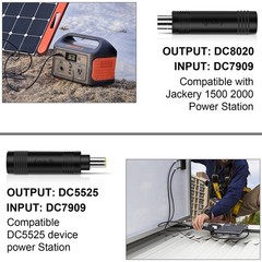 Solar Panel to 8mm Adapter Cable DC 8mm Connector 5.5×2.5mm Converter 14AWG 6ft
