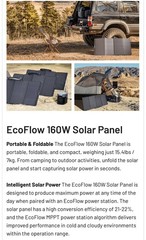 EcoFlow 160W Portable Solar Panel Kit for Power Station outdoors EF-FLEX-160 NIB