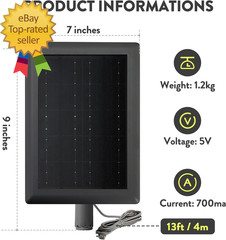 Ring Solar Panel(2Nd Generation) 5W Ring Solar Panel Charger with Mount