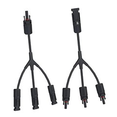 1 Pair 12AWG 1 to 3 Y Branch Solar Wiring Connector Solar Cable for Solar Panel