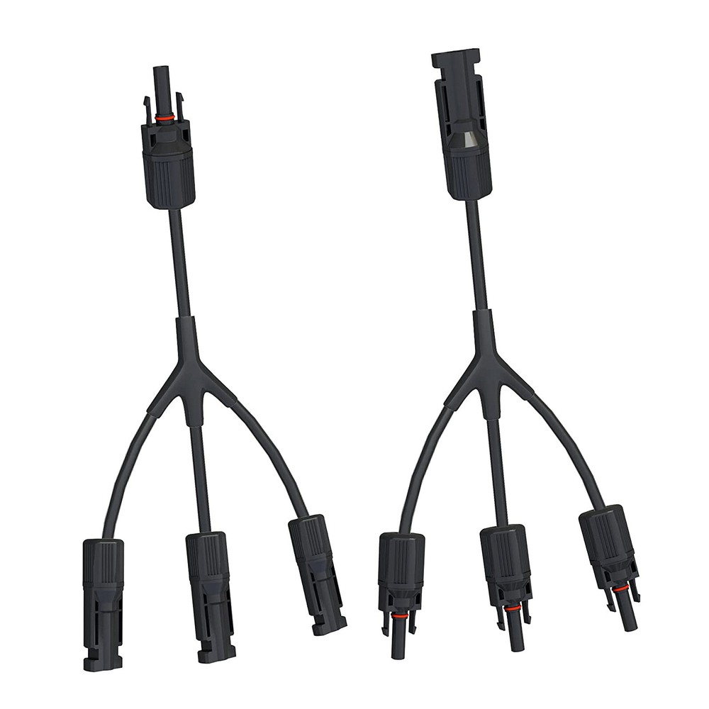 1 Pair 12AWG 1 to 3 Y Branch Solar Wiring Connector Solar Cable for Solar Panel