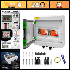 32A Solar Combiner Box 2 Strings 2-In-2-Out | Circuit Breaker, Surge Protector,