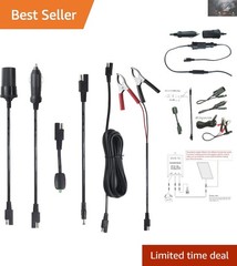 Versatile 16FT SAE Extension with Battery Clamps & LED Indicator for 12V Charge