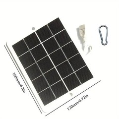 3W Portable Solar Panel Charger, 5V USB Monocrystalline Solar Charger with PE…