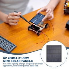 2Pcs 6V 1.68W 280mA Mini Solar Panels, Solar Photovoltaic Power Cells