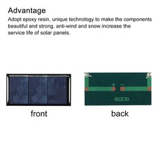 10 Pack Mini Solar Panel Cell 1.5V 160mA 0.24W 60mm x 30mm for DIY