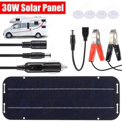30W Solar Panel Kit 12V Trickle Charger Battery Charger Maintainer Boat RV Car