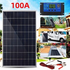 12V 30W 100A Solar Panel Charging Off-Grid RV Camping Home Boat with Controller