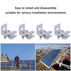 Pack of 4 Sturdy Aluminium Clamps Accessory for Solar and Photovoltaic Roofs