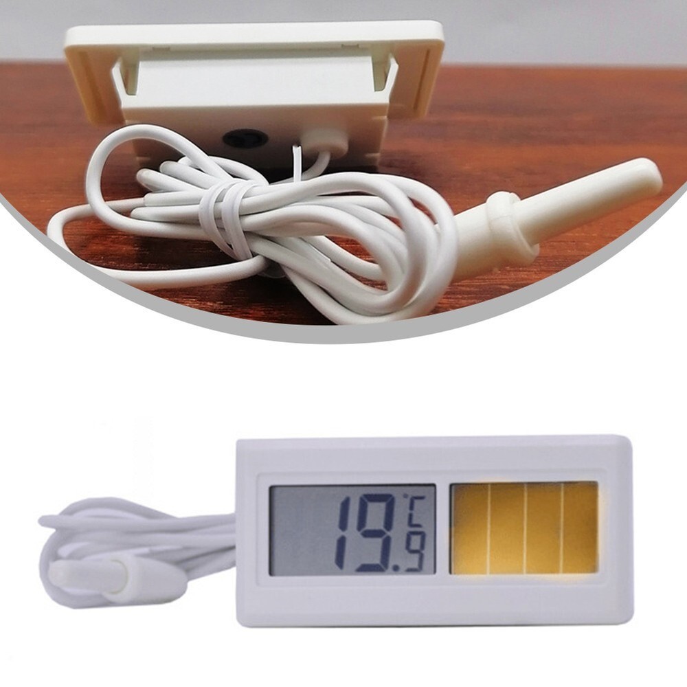 Solar Powered Temperature Monitor with Clear LCD Display and Long Cable