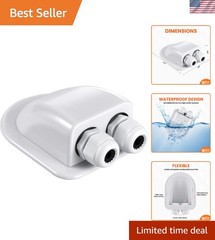 Solar Cable Entry Gland Box Waterproof Plastic For RV Boat Trailer All Cable