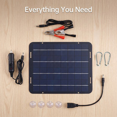 30W Solar Panel 18V Trickle Charger Battery Charger Kit Maintainer Boat Car RV