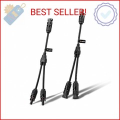 BougeRV Solar Connectors Y Branch Parallel Adapter Cable Wire Plug Tool Kit for