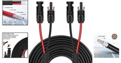 Geosiry 50Ft 10Awg Solar Panel Extension Cable Female Male Connectors