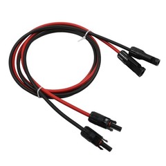 1 Pair 5 Feet Solar Panel Extension Cable Wire Connector 10 AWG Black + Red