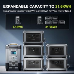 ALLPOWERS 4000W 3456Wh LiFePO4 Portable Power Station with 2X 140W Solar Panels