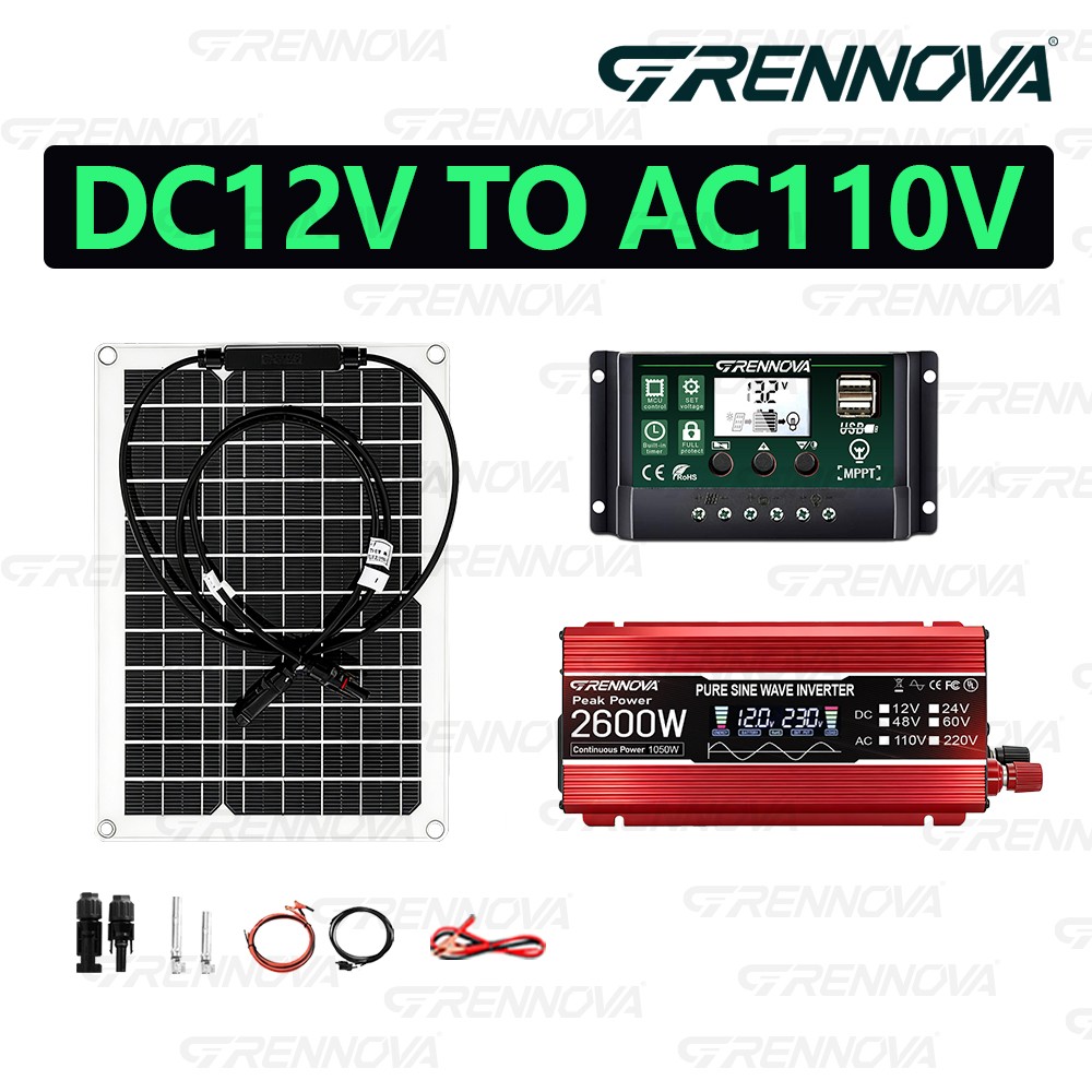 Grennova 2600W Power Solar System Pure Sine Real Capacity 12V To110V/220V Invert