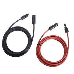 1 Pair 15ft 12AWG Black+Red Solar Panel Extension Cable Wire Connector