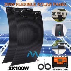 200W 400W Flexible Solar Panel Mono 12V Portable Power Camping RV Battery Charge