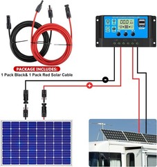 2x30ft Solar Panel Extension Cable- Waterproof Connectors