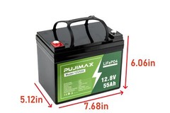 LiFePO4 Lithium Battery 50A 55Ah 12V BMS Deep Cycles for Trolling Motor Solar