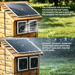 Solar Panel Powered Fan 18V Ventilator Roof Greenhouse Chicken Coop Exhaust Vent