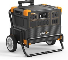 pecron E3600LFP 3072Wh Portable Power Station Expanded to 15.36KWh with Trolley