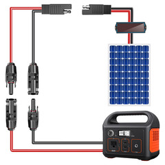 Solar Panel to SAE Adapter Cable 10AWG | Solar to SAE PV Extension Wire, 2PCS Po