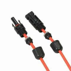 Black+Red 10 AWG Solar Panel Extension Cable Silicone Flexible Wire Connectors