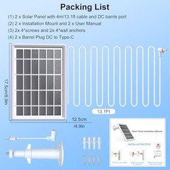 Solar Panel Charger for Ring Camera，Spotlight Cam Plus/Pro and Stick Up Cam