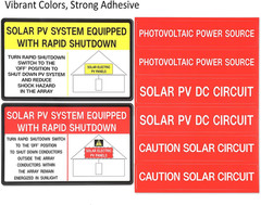 Photovoltaic Solar System Installer Label Kit | 2020 | 2017 Code | Electrical Pa