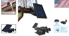 Gutter Mount for Solar Panels Adjustable Aluminum Alloy Black Easy Installation